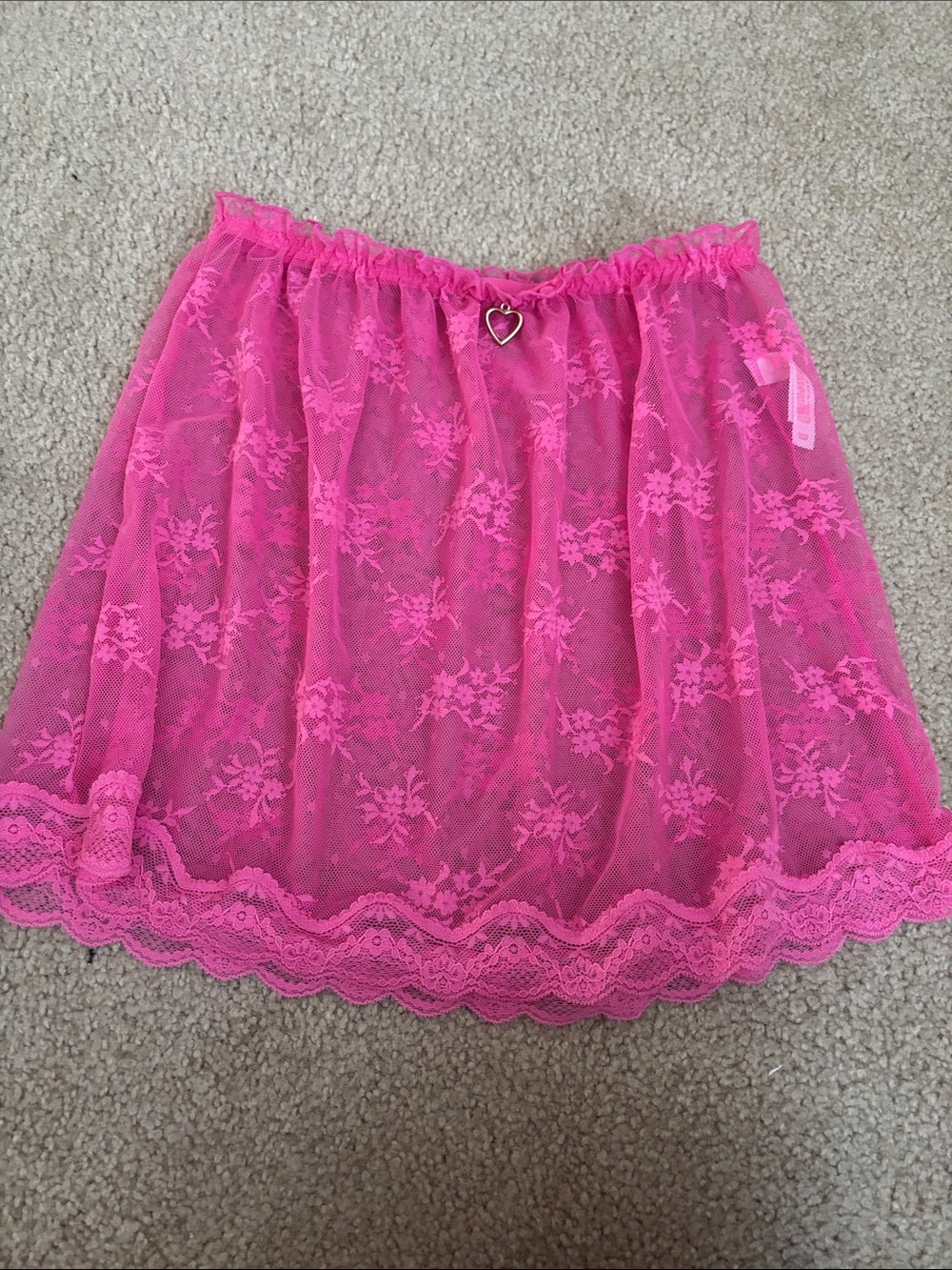 Colsie Hot Pink Lace Mini Skirt Size XS